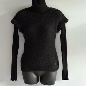 Roberto Cavalli Black Turtleneck Sweater